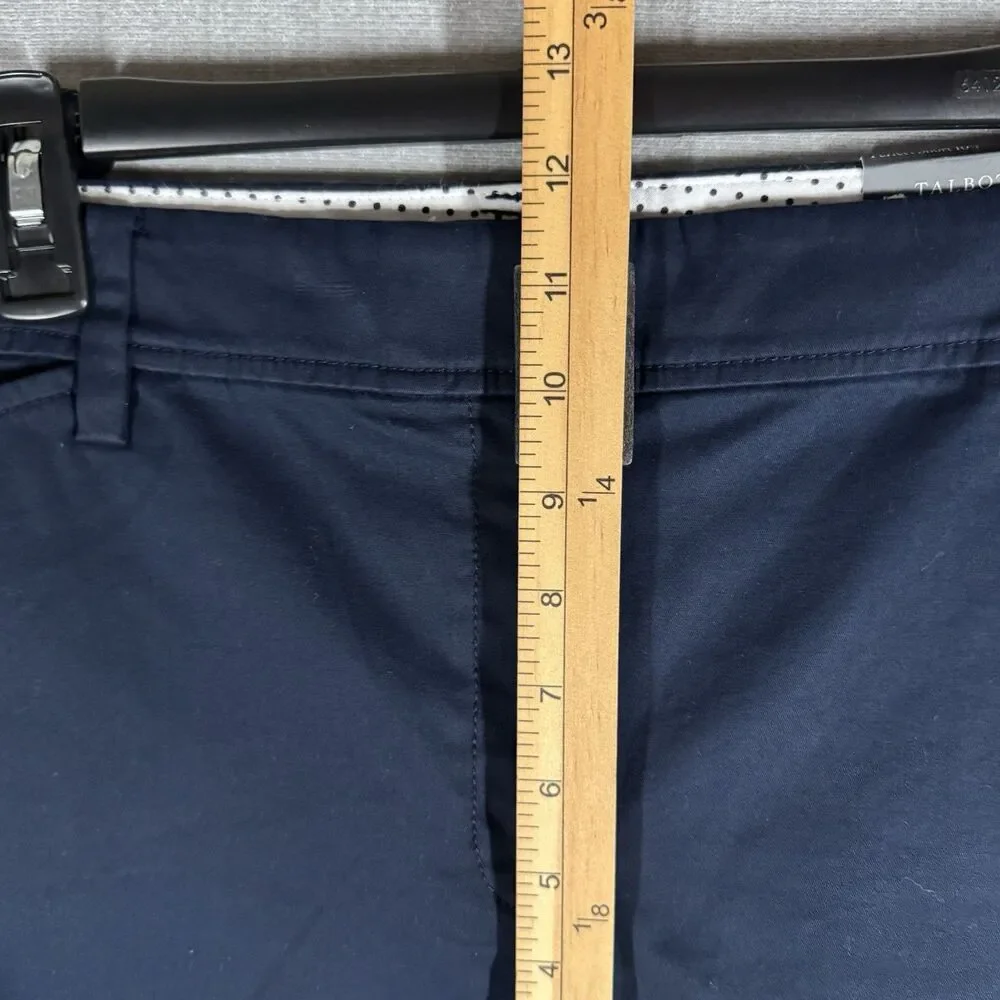Talbots Womens Size 14 Perfect Chino Shorts 10 1/2” Inseam Navy Blue Walking NWT